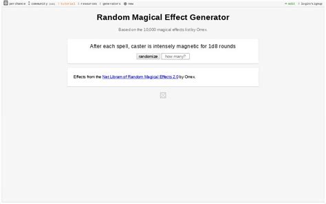 Random magic effecg generator